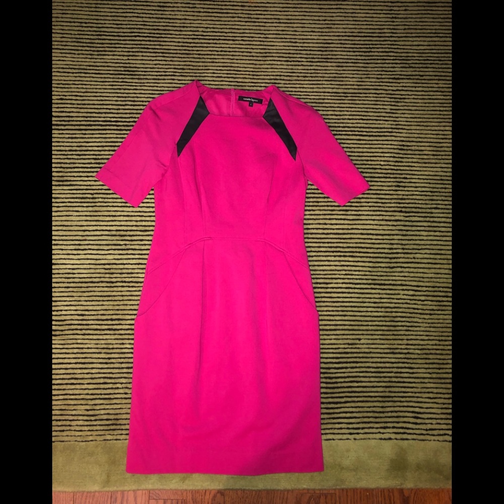 Nanette Lepore Pink and Leather Inserts Dress